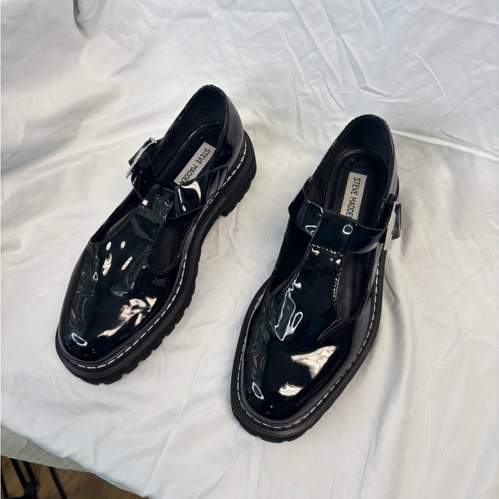 Steve Madden Glossy Black Men's Loafers